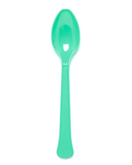 Mint Green Reusable Plastic Spoons (24pk)
