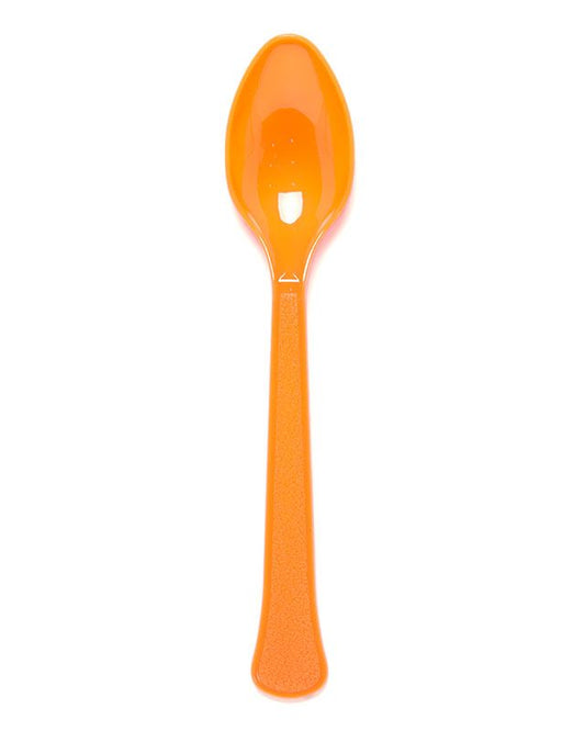 Orange Reusable Plastic Spoons (24pk)