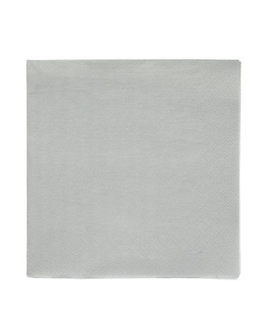 Silver Paper Napkins 3ply - 33cm (20pk)