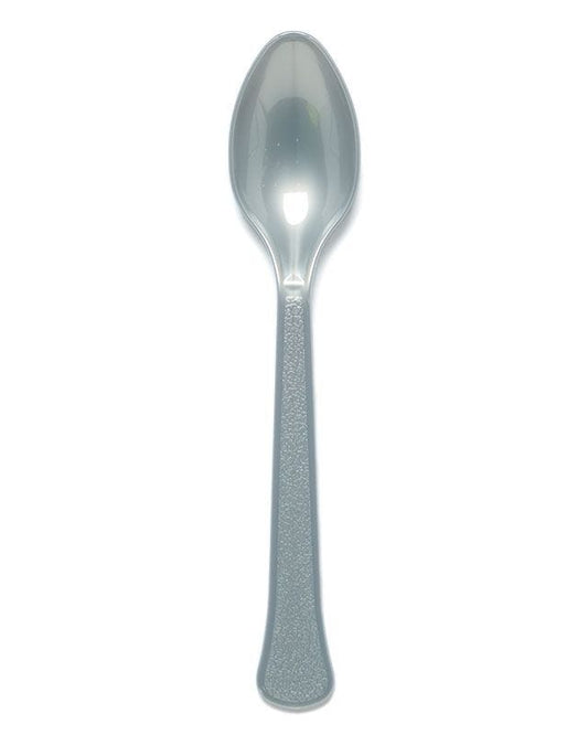 Silver Reusable Plastic Spoons (24pk)