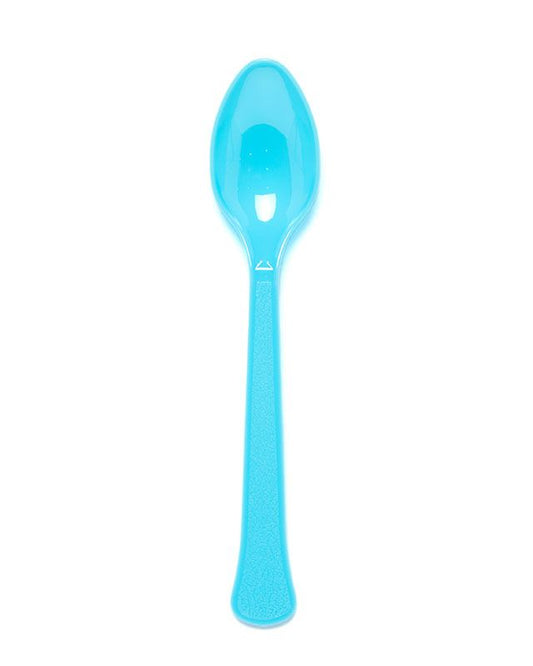 Turquiose Reusable Plastic Spoons (24pk)
