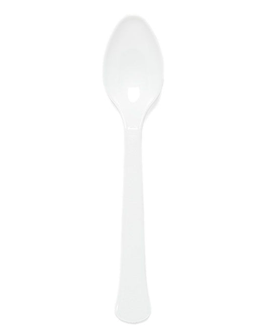 White Reusable Plastic Spoons (24pk)
