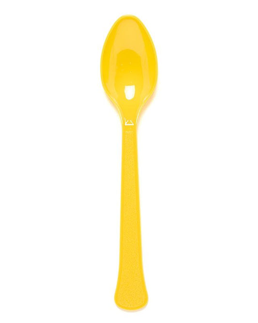 Yellow Reusable Plastic Spoons (24pk)