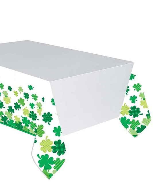 Shamrock Bloom Plastic Table Cover - 2.5m x 1.3m