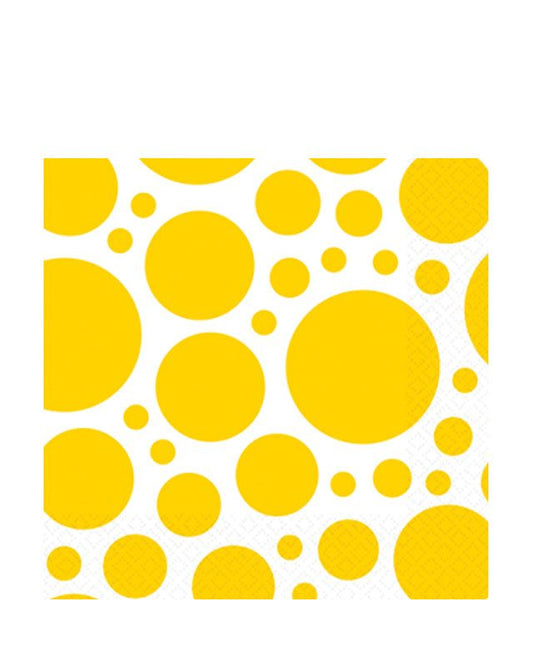 Sunshine Yellow Dots Paper Napkins 33cm (20pk)