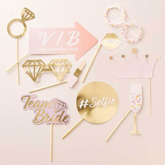 Team Bride Paper Photo Booth Props (10pk)
