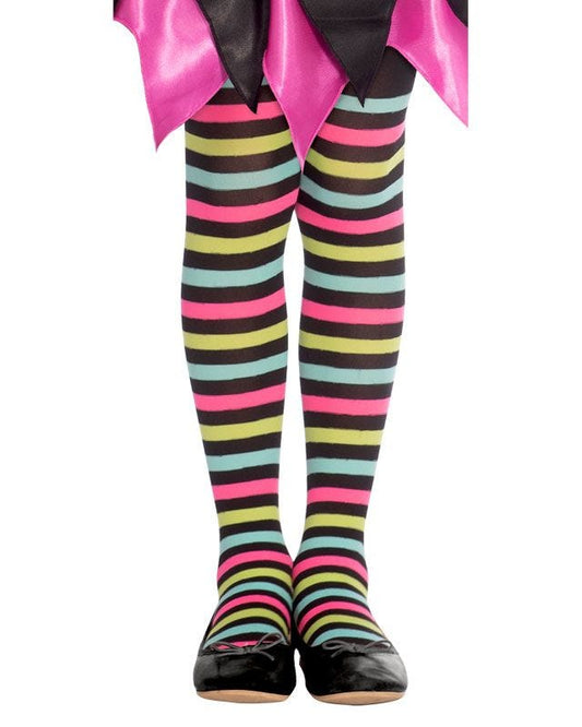 Girls Spot Witch Striped Tights