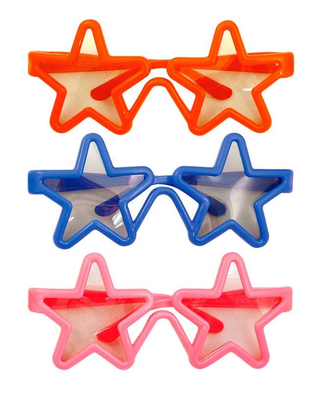 Star Shaped Glasses - Assorted
