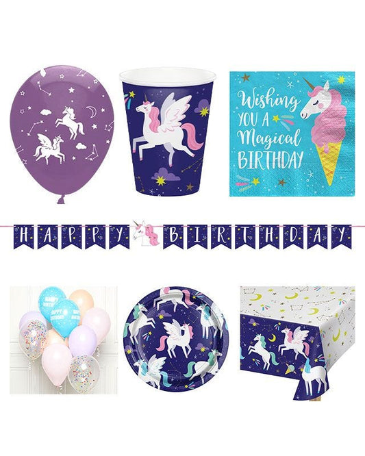 Unicorn Galaxy Deluxe Party Pack for 16