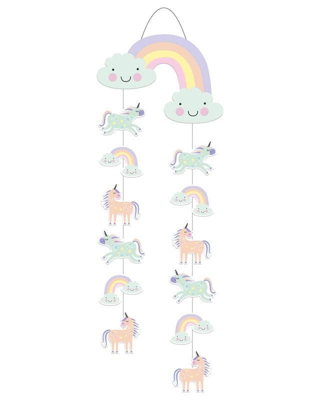 Unicorns & Rainbows Paper Hanging Decoration - 30cm x 85cm