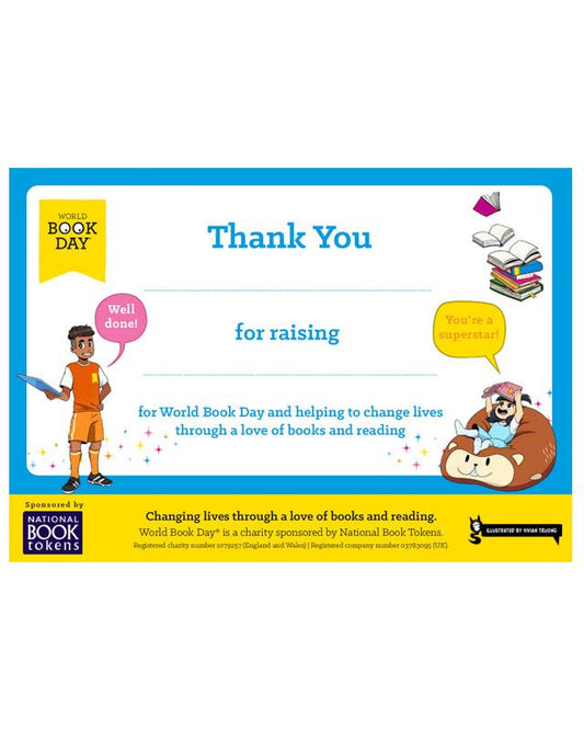 World Book Day A5 Fundraising Certificate