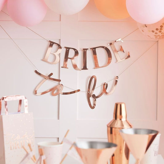 Rose Gold 'Bride To Be' Paper Banner - 1.5m