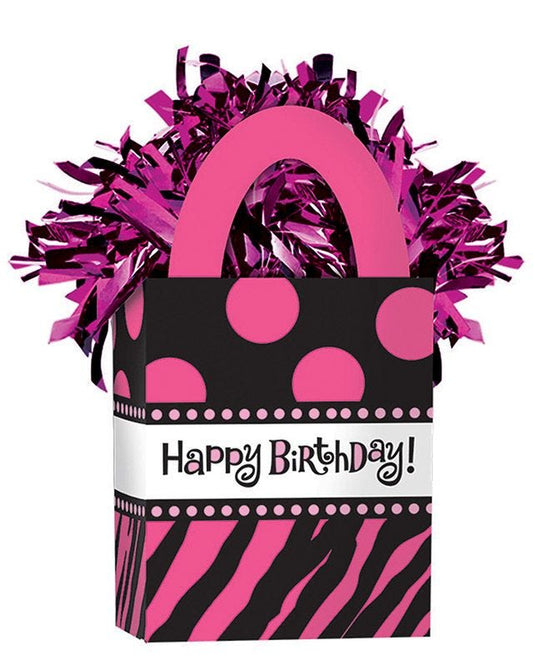 Pink Happy Birthday Gift Bag Balloon Weight - 156g