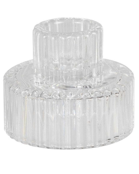 Glass Dinner Candle Holders (2pk)