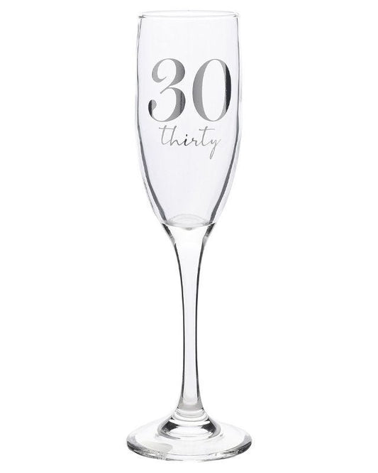30th Birthday Glass Champagne Flute