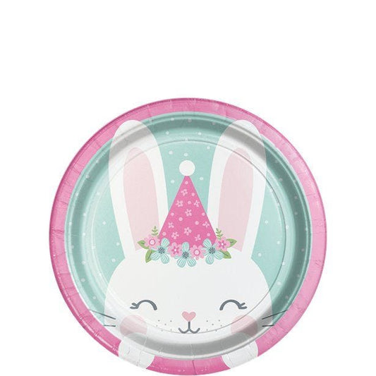 Birthday Bunny Paper Dessert Plates - 18cm (8pk)