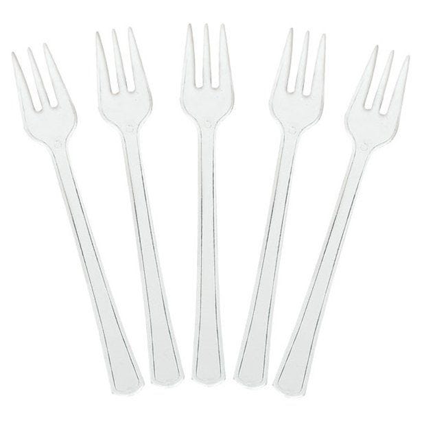 Clear Plastic Mini Forks (40pk)