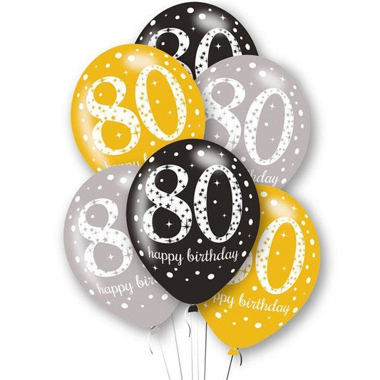 Age 80 Latex Balloons - 11" (6pk)