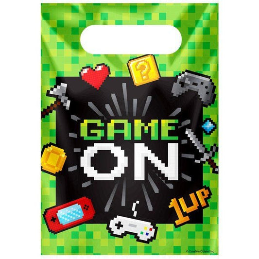 Game On Plastic Party Bags (8pk)