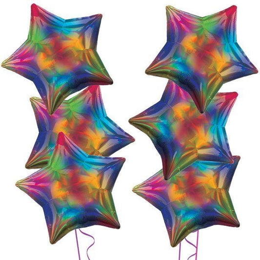 Rainbow Iridescent Star Foil Balloon Kit