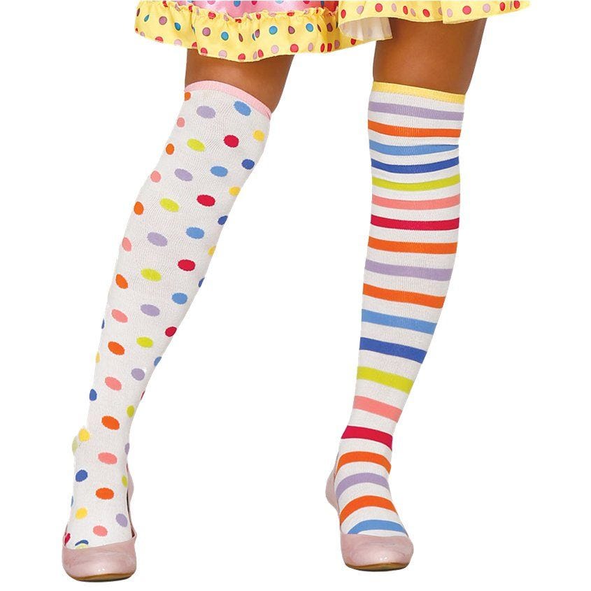 Rainbow Dotted & Striped Stockings