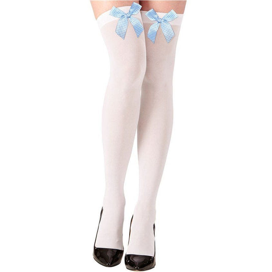 White Stockings with Blue Bow