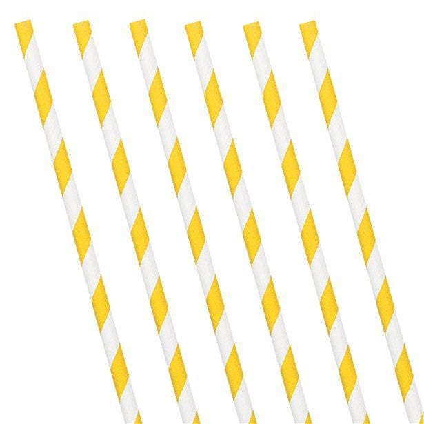 Yellow Stripe Paper Straws (24pk)