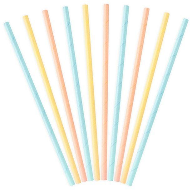 Pastel Mix Paper Straws (10pk)