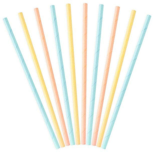 Pastel Mix Paper Straws (10pk)