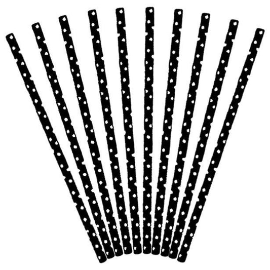 Black Dots Paper Straws (10pk)