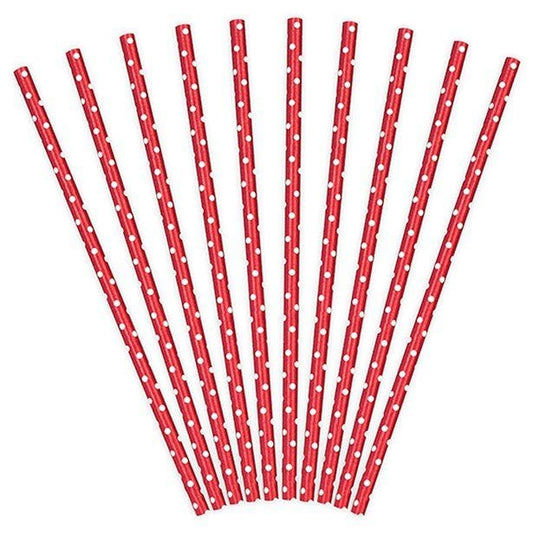 Red Dots Paper Straws (10pk)