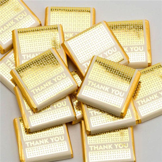 Gold 'Thank You' Chocolate Neapolitans x50