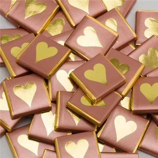 Rose Gold Heart Chocolate Neapolitans x50