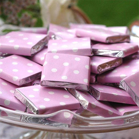 Baby Pink Polka Dot Chocolate Neapolitans - 20pk