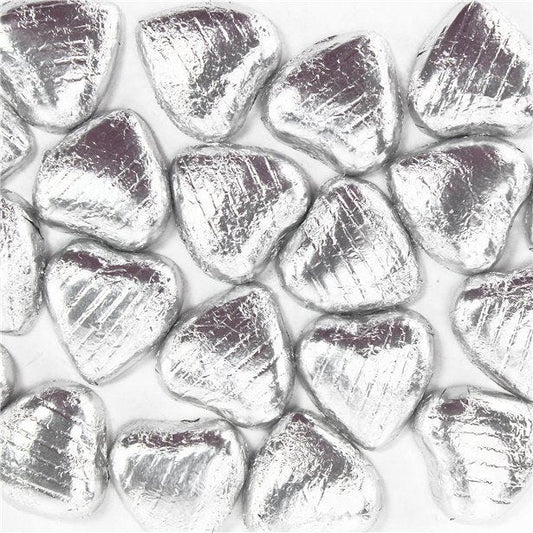 Silver Foil Chocolate Hearts x20