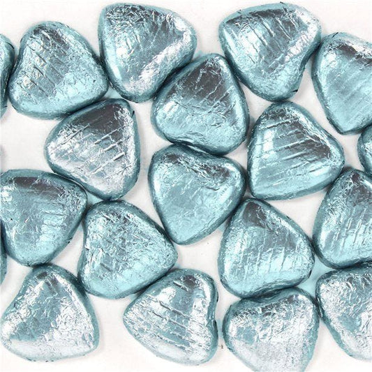 Light Blue Foil Chocolate Hearts x20