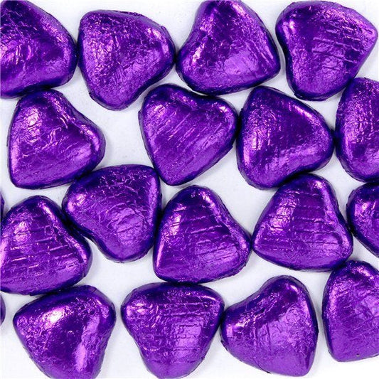 Purple Foil Chocolate Hearts x20