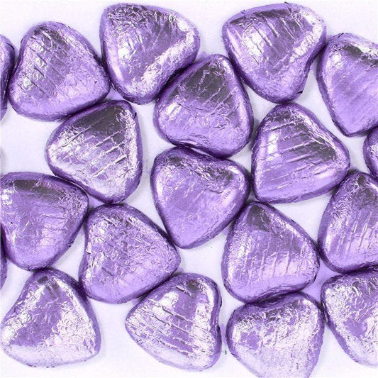 Lilac Foil Chocolate Hearts x20