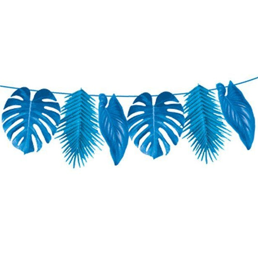 Tropical Blue Palm Paper Garland - 2.6m