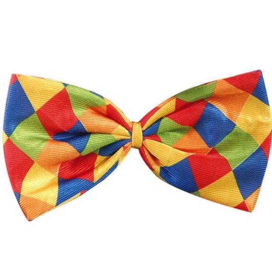 Giant Checked Clown Bow Tie - 29cm