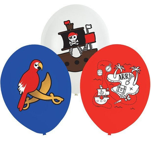 Treasure Island Pirate Balloons - 11" Latex (6pk)