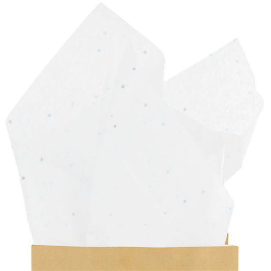 White Tissue Paper with Foil - 50cm (6 sheets)