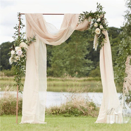 Taupe Draping Voile Backdrop - 6m x 2.5m