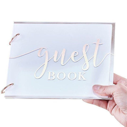 A Touch Of Pampas Acrylic Wedding Guest Book