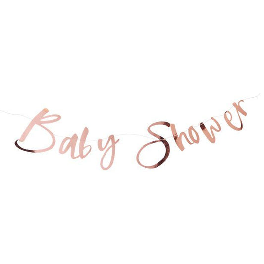 Twinkle Twinkle 'Baby Shower' Rose Gold Paper Banner - 1.5m