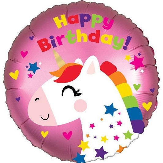 Unicorn 'Happy Birthday!' Balloon - 18" Foil