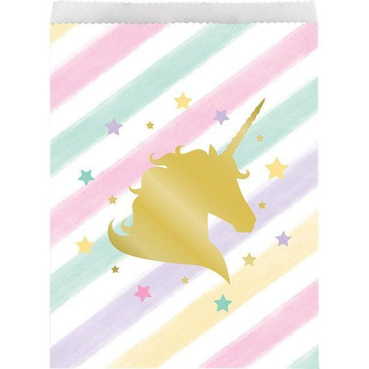 Unicorn Sparkle Paper Treat Bags - 22cm x 16.5cm (10pk)