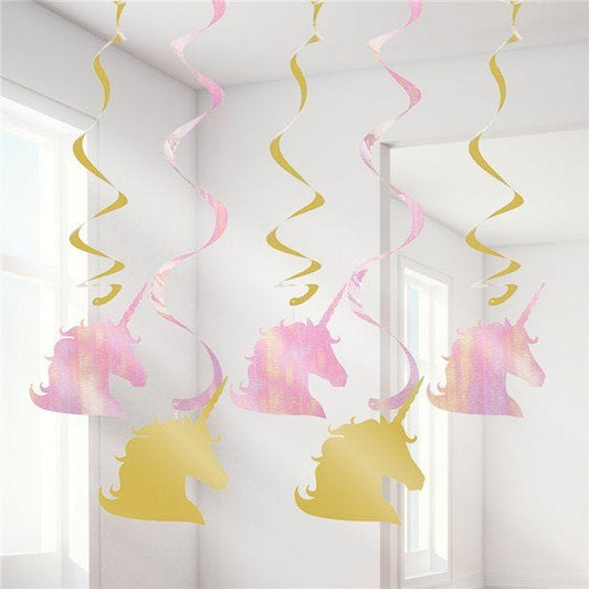 Unicorn Sparkle Hanging Swirls - 39" (5pk)