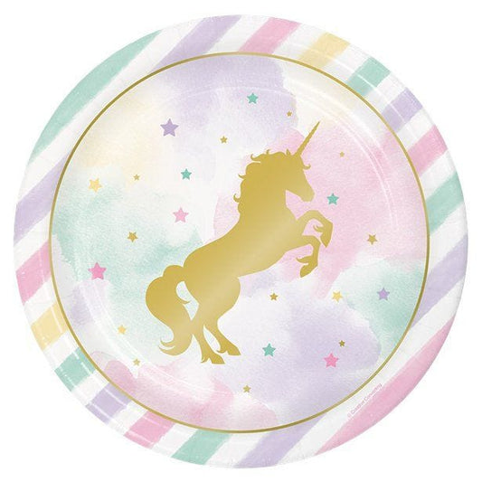 Unicorn Sparkle Paper Plates - 23cm (8pk)
