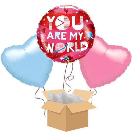 You Are My World Balloon Bouquet - Delivered Inflated